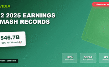 NVIDIA Q2 2025 earnings report showing $46.7 billion revenue with 56% growth