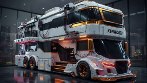 2026 Kenworth luxury motorhome parked scenic highway